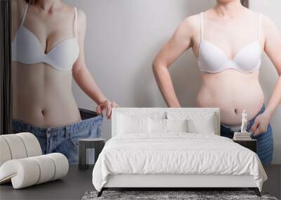 woman with abdomen loss concept Wall mural