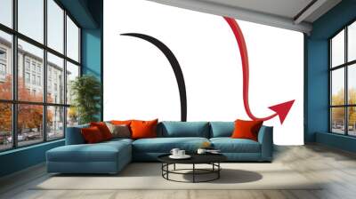 devil tail red arrow red devil vector illustration Wall mural