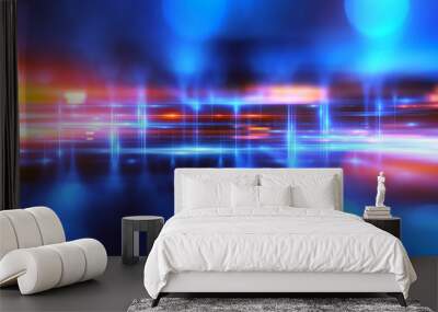 Beautiful light flares. Glowing streaks dark background. Luminous abstract sparkling lined background. .light effect wallpaper. Elegant style. Web concept virtual cyberspace structure Wall mural