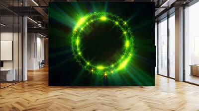 Vivid abstract background. Beautiful design of rotation frame.  .Mystical portal. Bright sphere lens. Rotating lines. Glow ring. .Magic neon ball. Led blurred swirl. Spiral glint lines. Wall mural