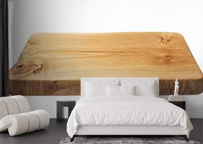 Oak cutting board isolated on black background with copy space.  Wall mural