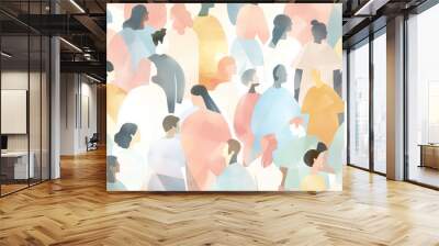 Abstract image of group of people Wall mural