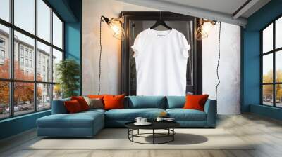 Mockup of a white t-shirt Wall mural