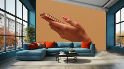 Photo of female hands with smartphone Wall mural