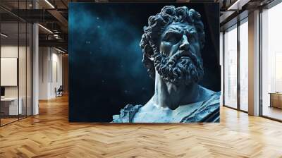 Generative AI, Stoicism concept, sculpture of a stoic, representing philosophy, ancient greek god statue Wall mural