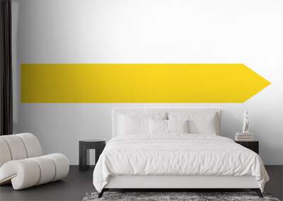 yellow arrow banner simple flat style vector illustration isolated on white and transparent background. minimalism and blank for text. yellow ribbon banner Wall mural