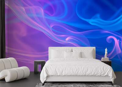 Abstract Blue and Purple Smoke Swirls Wall mural