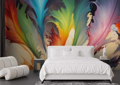 Abstract Fluid Art Painting with Vibrant Colors Wall mural