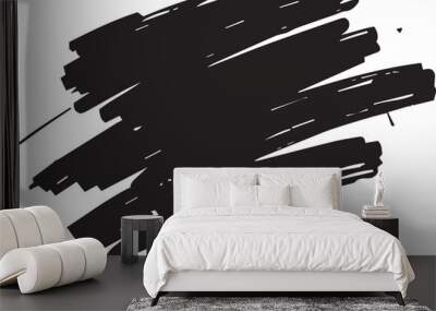 Black Brush Stroke Abstract Design Wall mural