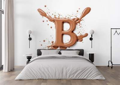 Chocolate Letter B Splashes Wall mural