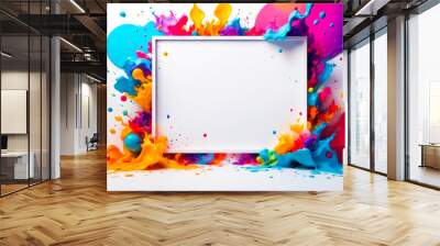 Colorful paint splashes frame Wall mural