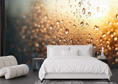 Golden Raindrops Wall mural