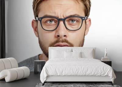 Portrait of a man with a beard and glasses Wall mural