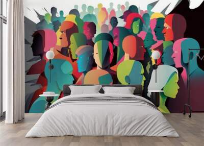 The Crowded Picture: An Abstract Vector Representation - Generative AI Wall mural