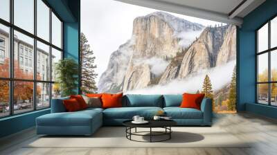 Yosemite National Park, El Capitan with Clouds Wall mural