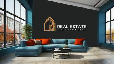 ZA initial monogram logo for real estate design Wall mural