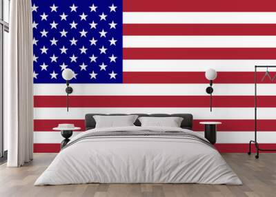 Authentic United States Flag with Stars and Stripes - Premium Quality Digital Image for Patriotic Displays, Historical Education, and National Symbolism Wall mural