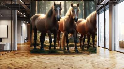 horse in the forest in a close-up photo Wall mural