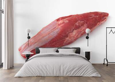 Close-up view of fresh raw Shoulder Petite Tender Roast Chuck Cut in isolated white background Wall mural