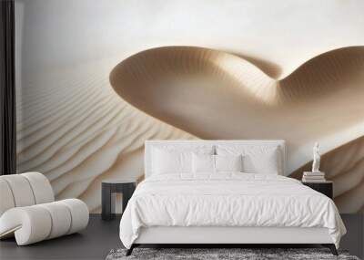 Minimalist Aerial Shot of Heart-Shaped Sand Dune Serene Artistic Landscape Wall mural