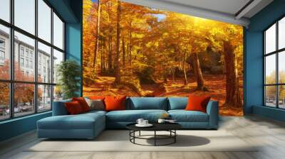 the mountain autumn landscape Wall mural