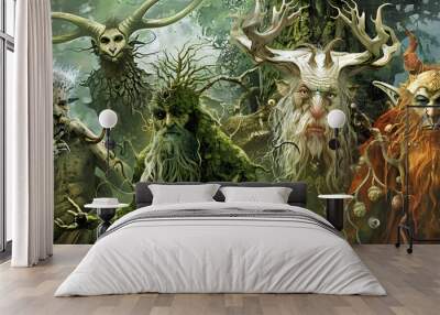 mythical creatures, ai generated. Wall mural