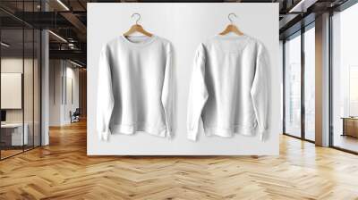 Mockup of empty male sweatshirt for presentation of design and print, front view. Heather textile template with place for logo and pattern. Pullover isolated on a white background. Wall mural