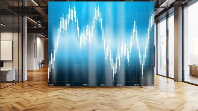 stock chart rise and fall in prices Wall mural