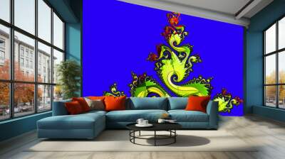 Illustration of digital fractal design Wall mural