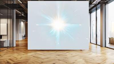 sunlight special lens flare light effect  on Transparent Background. Ai generated  Wall mural