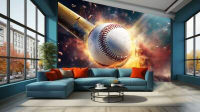 Out of the stadium home run! Wall mural