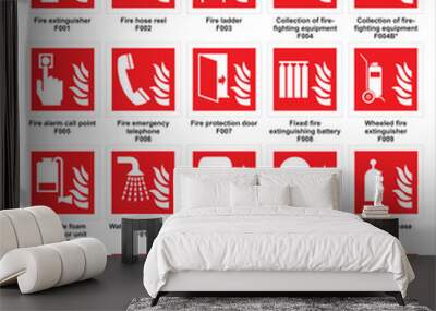 ISO 7010 Fire equipment and f... Wall mural