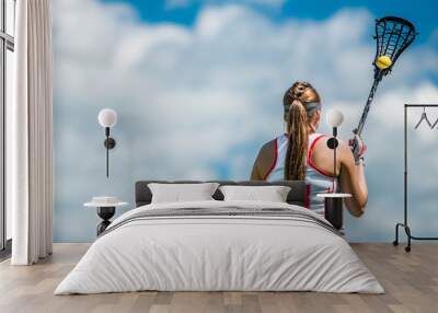 lacrosse woman  Wall mural