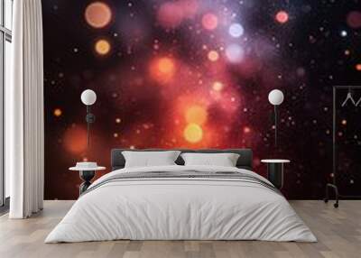 Colorful Bokeh Lights in a Dark Background Wall mural