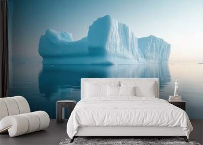 Minimalist Icebergs Melting with Clean Background for Text Overlay Wall mural