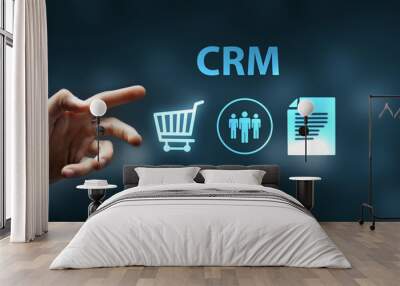 CRM Customer Relationship Management Business Internet Technology Concept Wall mural