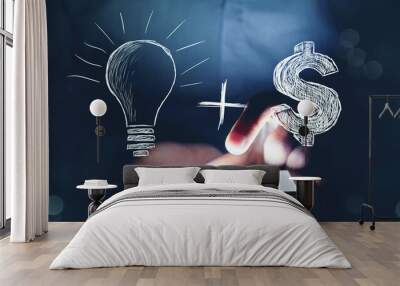 light bulb + idea .business concept Wall mural