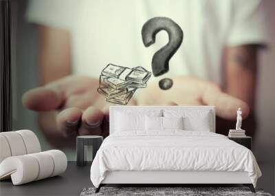 question mark and money Wall mural