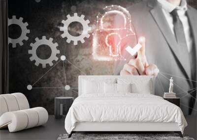 Set up cybersecurity technology protection concept. Wall mural