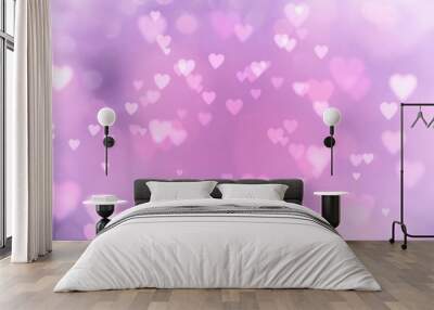 Abstract pastel background with hearts - concept Mother's Day, Valentine's Day, Birthday - spring colors Wall mural