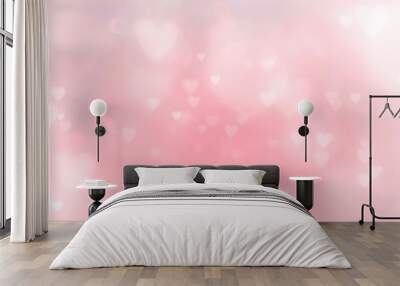 Abstract pastel background with hearts - concept Mother's Day, Valentine's Day, Birthday - spring colors Wall mural