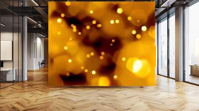 Festive abstract Christmas bokeh background - bokeh lights gold - New Year, Anniversary, banner, panorama
 Wall mural