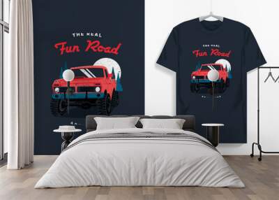 Off Road Truck T-shirt Design Illustration Wall mural