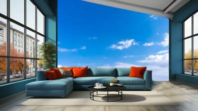 Blue sky and white clouds Wall mural