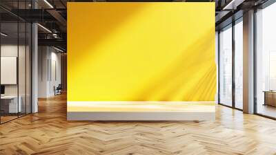 A bright yellow background with soft lighting highlights and gentle shadows for added depth. Wall mural