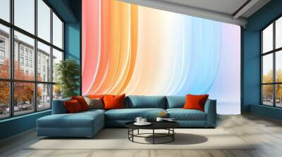 A rainbow stripes background with a gradient effect, with each stripe fading smoothly into the next, offering a soft and calming look. Wall mural