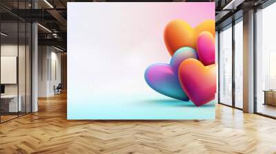 Colorful heart vector background with a playful and vibrant design, perfect for greeting cards. Wall mural