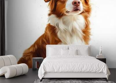 Dog clipart, on white background Wall mural