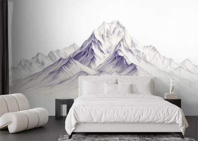 snow covered mountains Wall mural