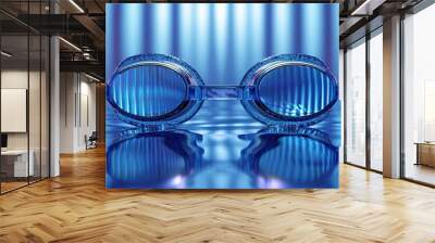 3d neon swimming goggles isolated  Wall mural